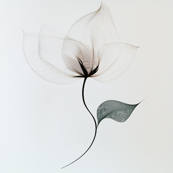 Elegant Minimalism: The Art of Floral X-Ray in Black and White