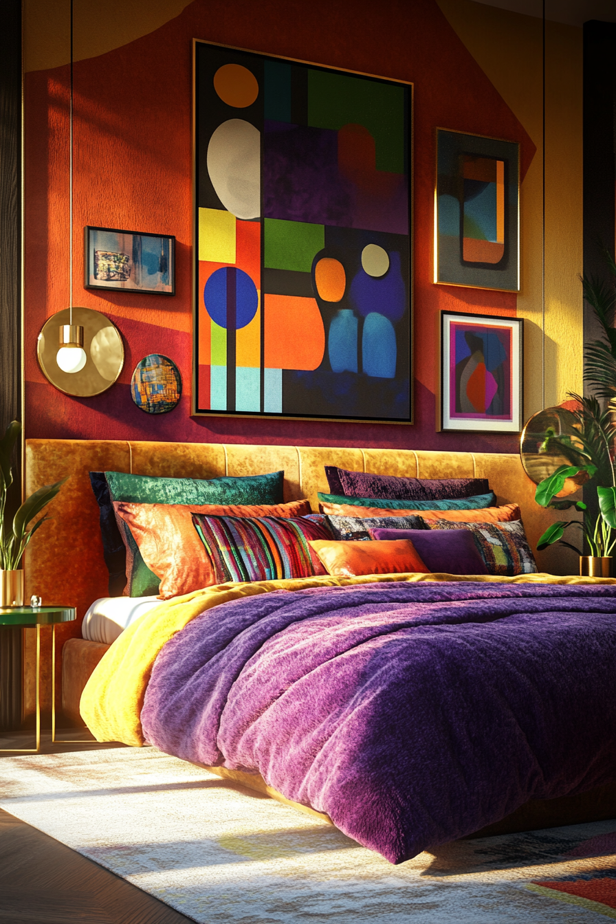 Maximalist exuberance: A bedroom as a living art gallery