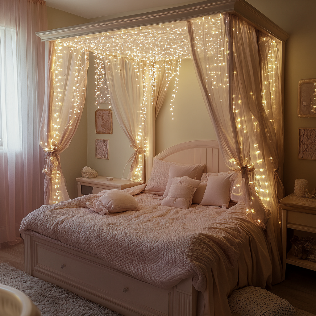 A fairy-tale kids' bedroom: The starry canopy bed