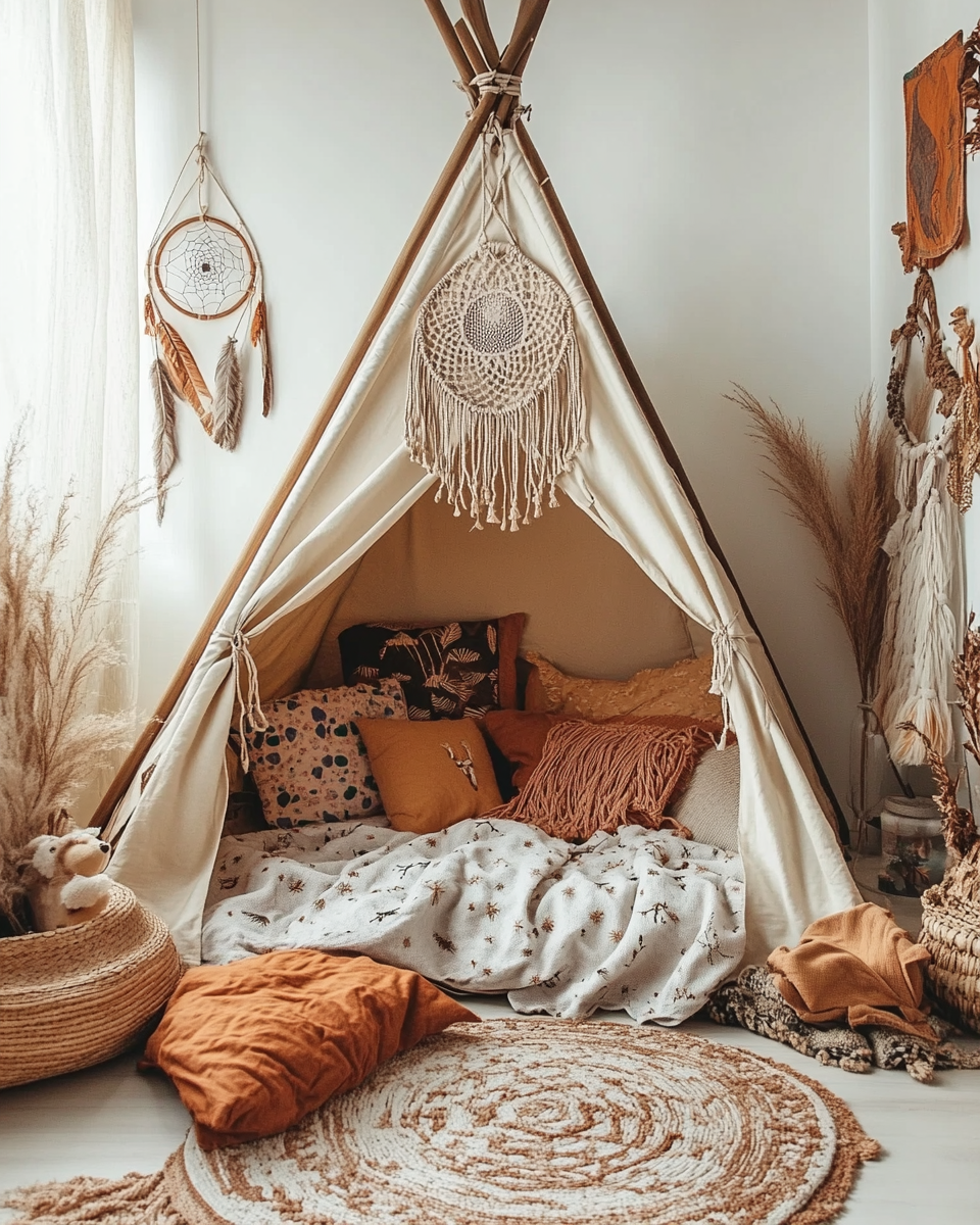 The teepee as a bed: A boho and functional touch