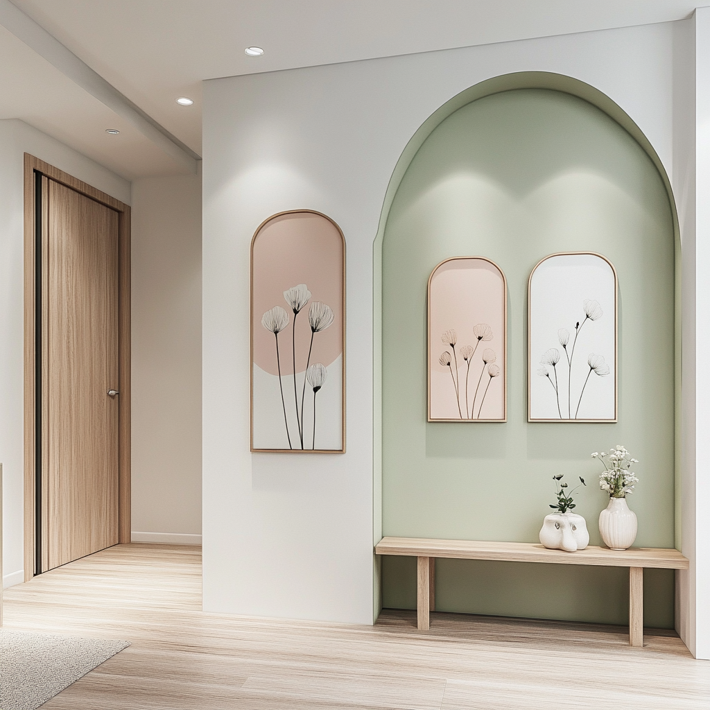 Soften your space with curved lines and natural tones