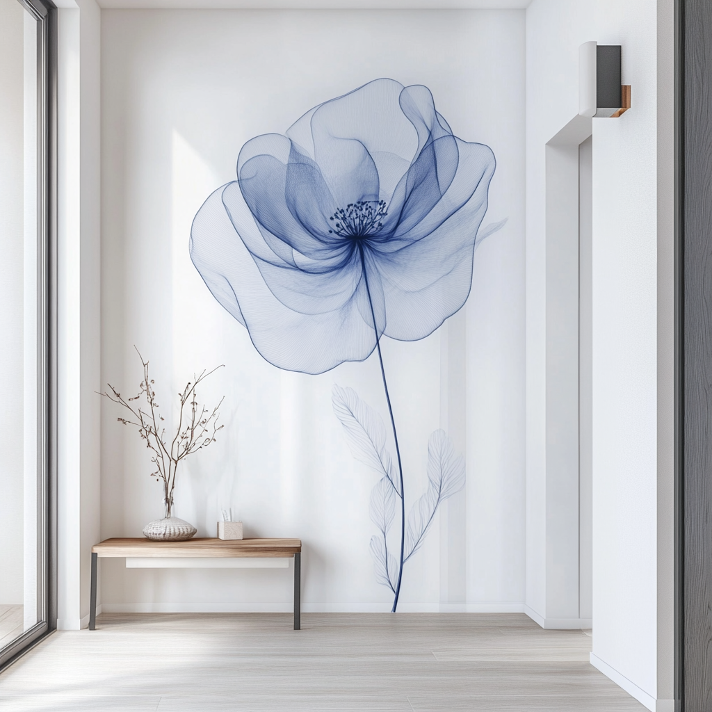 Dare to go big with wall art for an artistic entryway