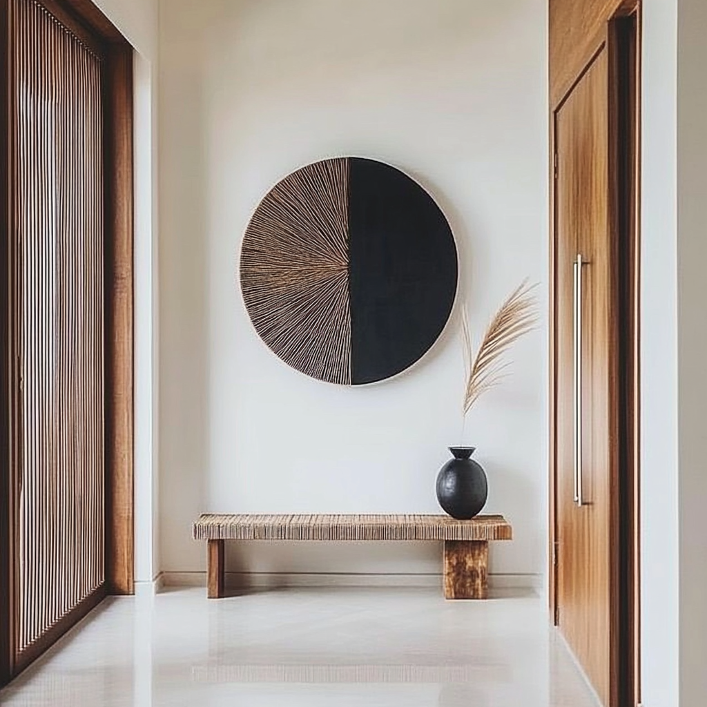 A subtle and contrasting style for an elegant entryway