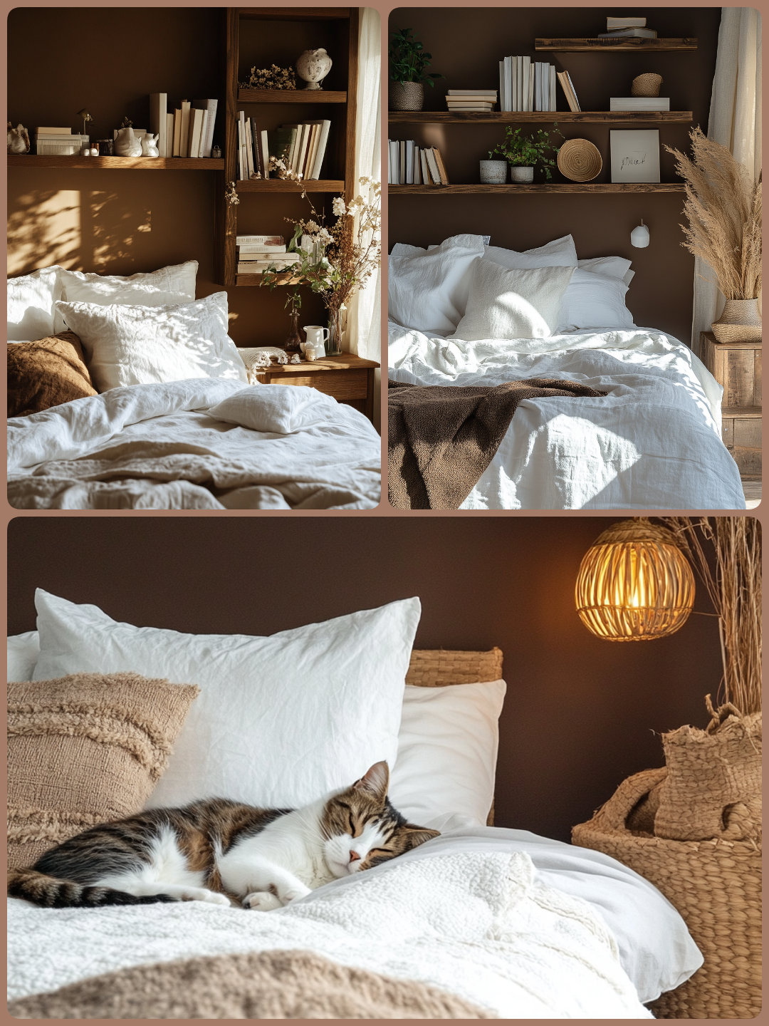 The mocha bedroom: a cocoon of softness and elegance